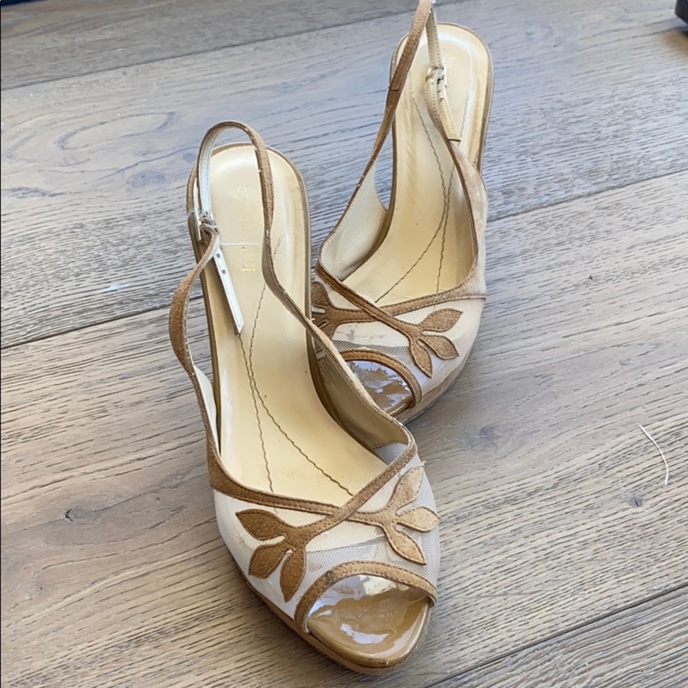 Kate Spade sling back mesh heels